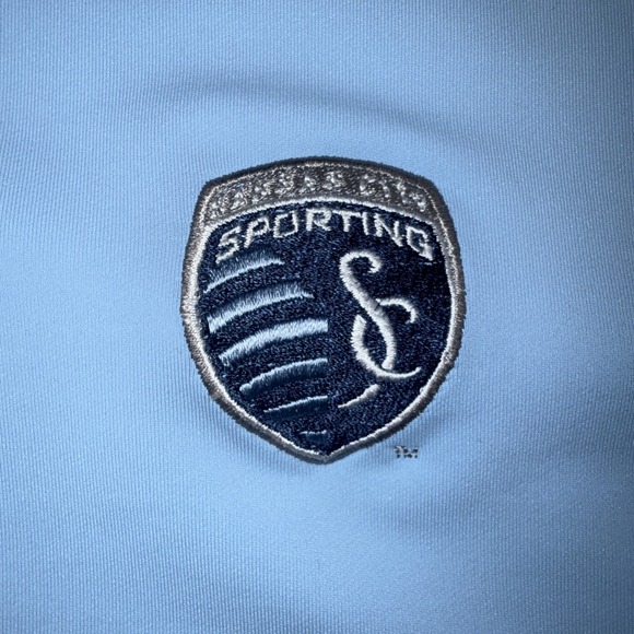 Peter Millar Crown Sport 1/4 Zip Performance Golf Pullover Blue MLS Sporting KC - Picture 7 of 11